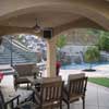 Free standing patio cover with television
